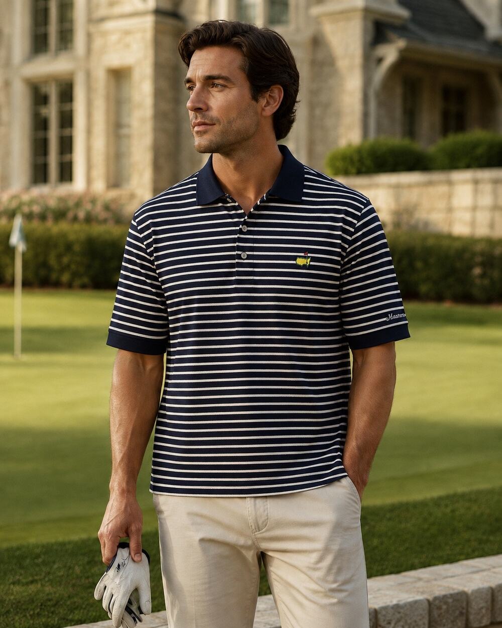 Vintage Rare Masters Collection Golfcore Striped Pima Cotton Polo Luxury XL NWT